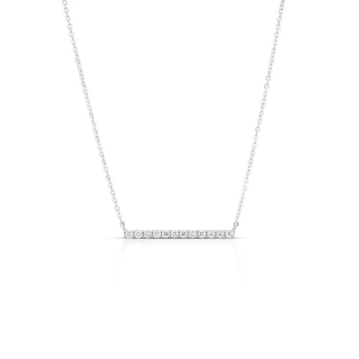 012 Carat Diamond Bar Necklace Stephen Silver Fine Jewelry Necklaces