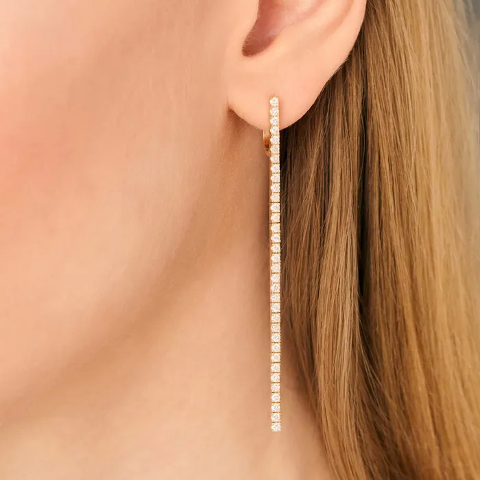 186 Carat Diamond Line Earrings Stephen Silver Fine Jewelry Earrings