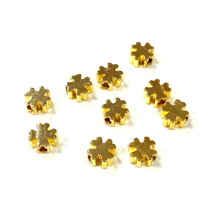 24Kt Gold Plated Brass Clover Spacer 8mm Brass Clover Spacers 10 Pcs in a pack Peppy Beads Earrings