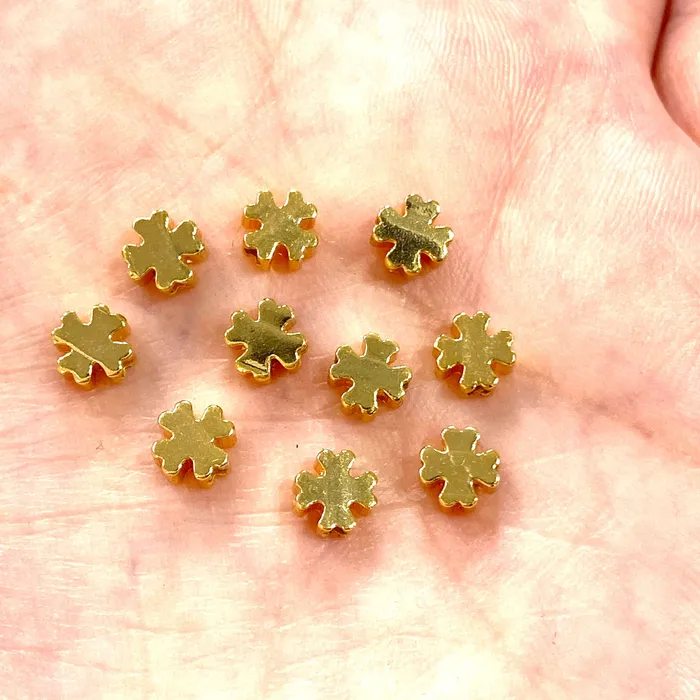 24Kt Gold Plated Brass Clover Spacer 8mm Brass Clover Spacers 10 Pcs in a pack Peppy Beads Earrings 24Kt Gold Plated Brass Clover Spacer 8mm Brass Clover Spacers 10 Pcs in a pack Peppy Beads Earrings