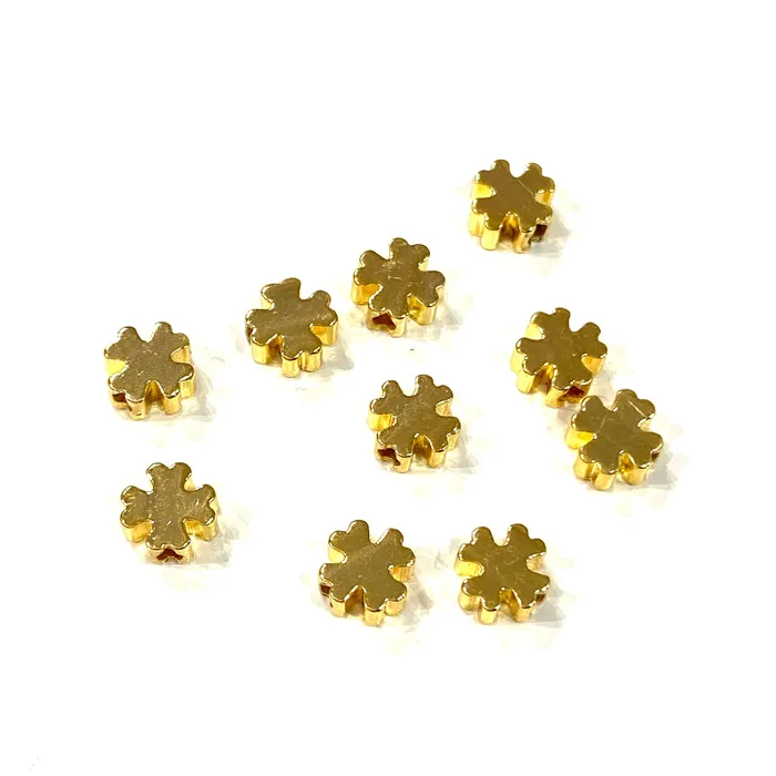 24Kt Gold Plated Brass Clover Spacer 8mm Brass Clover Spacers 10 Pcs in a pack Peppy Beads Earrings 24Kt Gold Plated Brass Clover Spacer 8mm Brass Clover Spacers 10 Pcs in a pack Peppy Beads Earrings