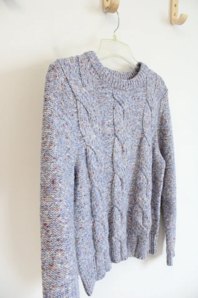 A New Day Rings A New Day Blue Orange Cable Knit Sweater XS