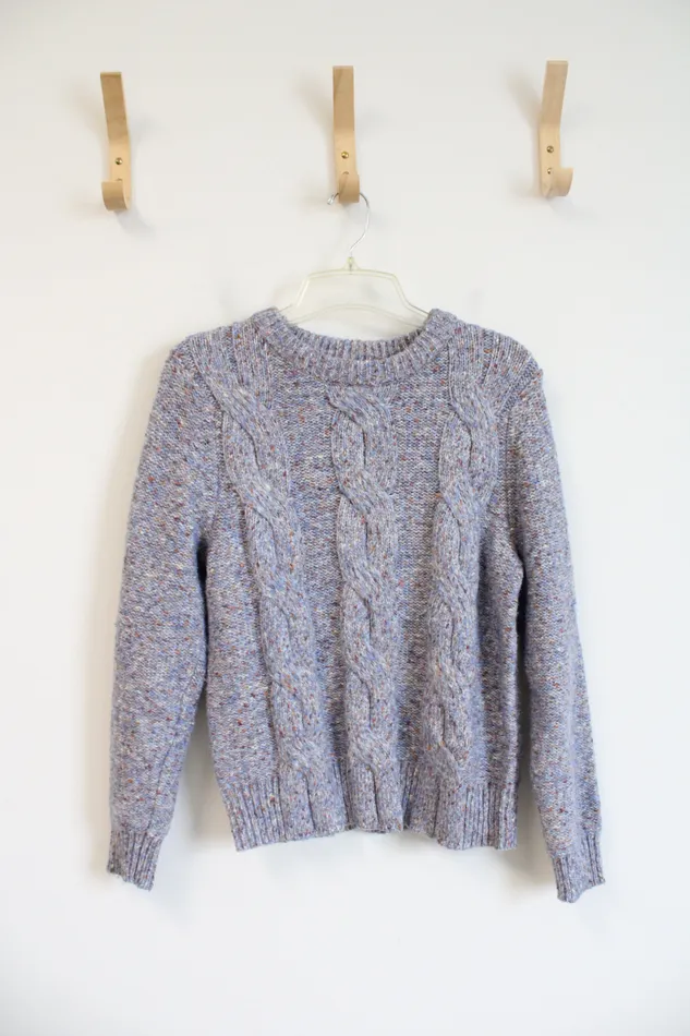 A New Day Rings A New Day Blue Orange Cable Knit Sweater XS