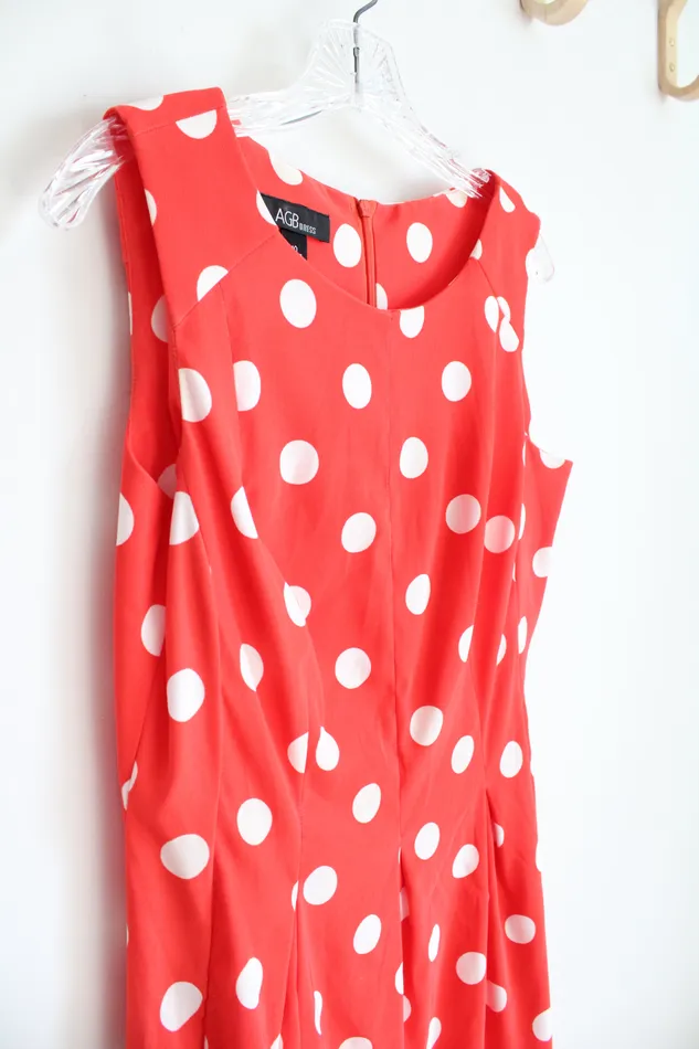 AGB Rings AGB Dress Red White Polka Dot Pleated Dress 10