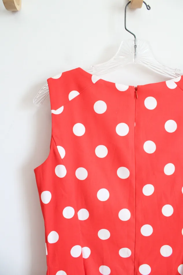 AGB Rings AGB Dress Red White Polka Dot Pleated Dress 10