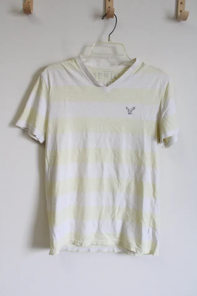 American Eagle Earrings American Eagle Athletic Fit Yellow Striped Tee M