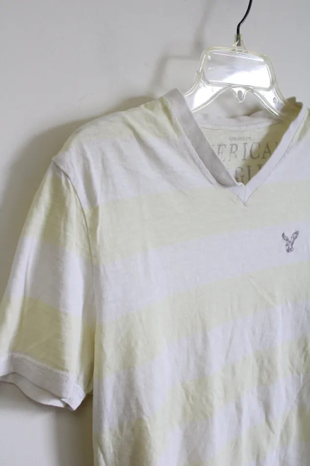 American Eagle Earrings American Eagle Athletic Fit Yellow Striped Tee M