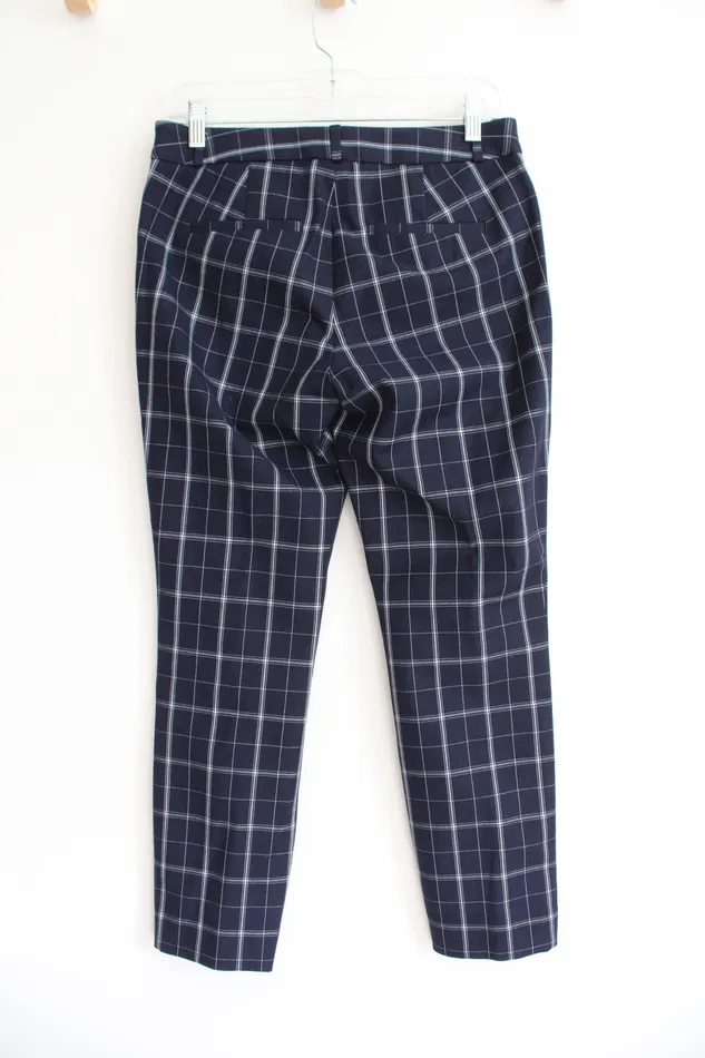 Banana Republic Navy White Plaid Sloan Pants 4 Banana Republic Rings
