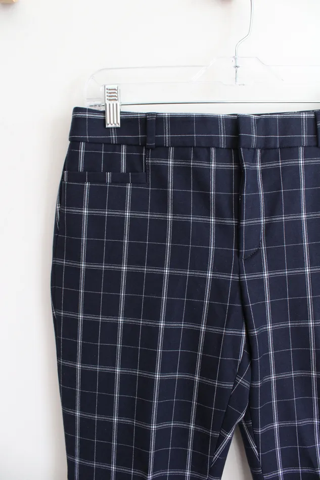 Banana Republic Navy White Plaid Sloan Pants 4 Banana Republic Rings