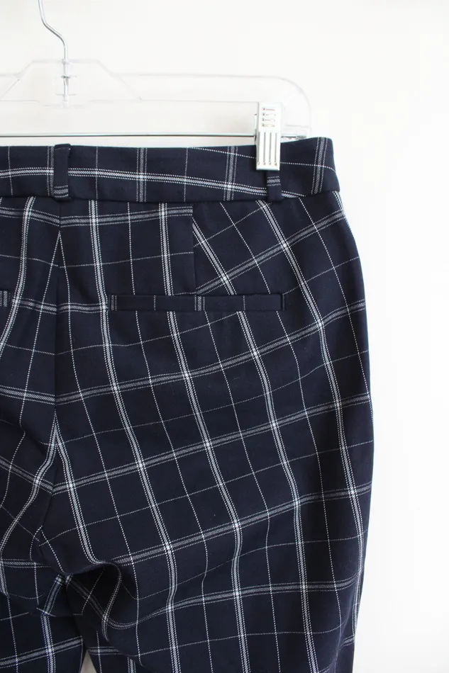 Banana Republic Navy White Plaid Sloan Pants 4 Banana Republic Rings