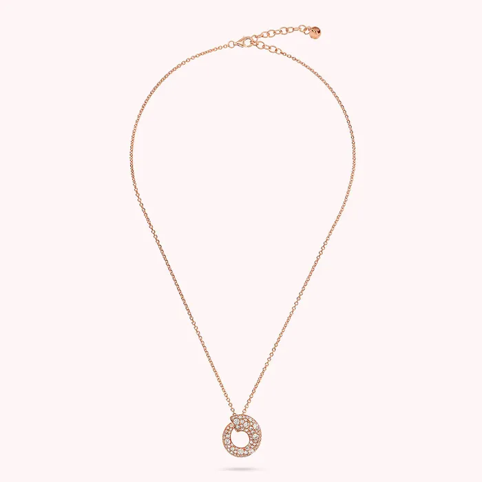 Bronzallure Collana con Pendente a Cerchio Graduato in Pav Misto Earrings
