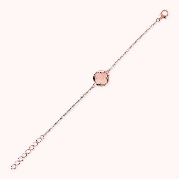 Bronzallure Earrings Bracciale con Ciondolo Quadrifoglio in Pietra Naturale