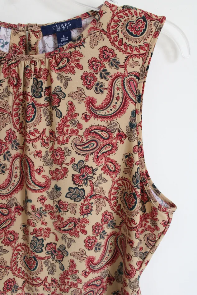 Chaps Brown Paisley Tank L Chaps Earrings