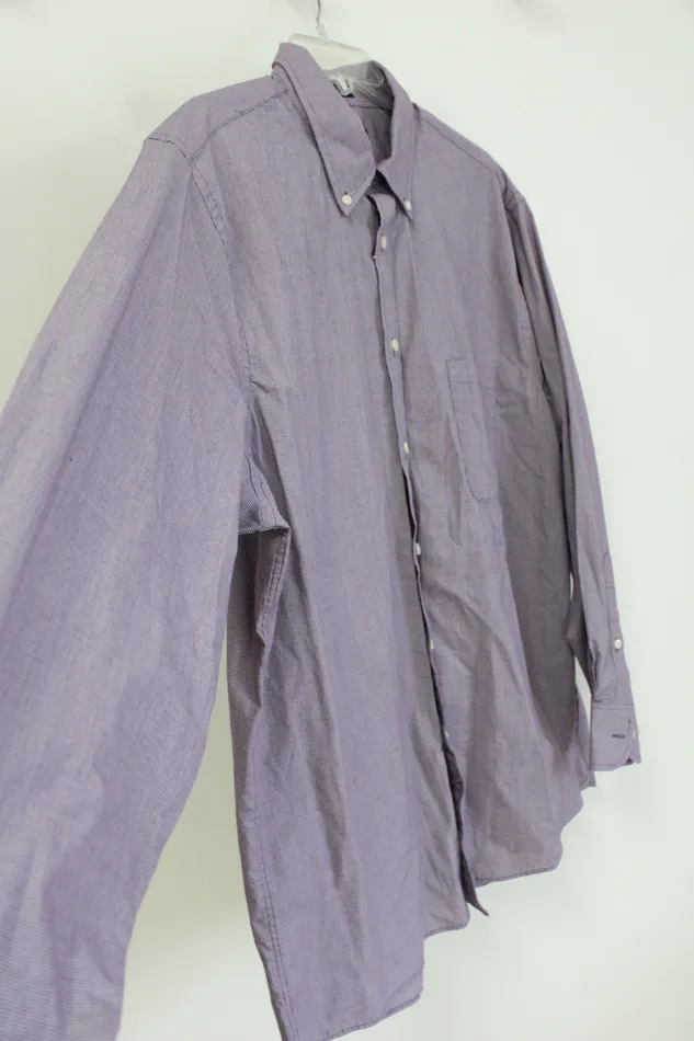Chaps Earrings Chaps Classic Fit Purple Patterned Button Down Shirt 17 3233
