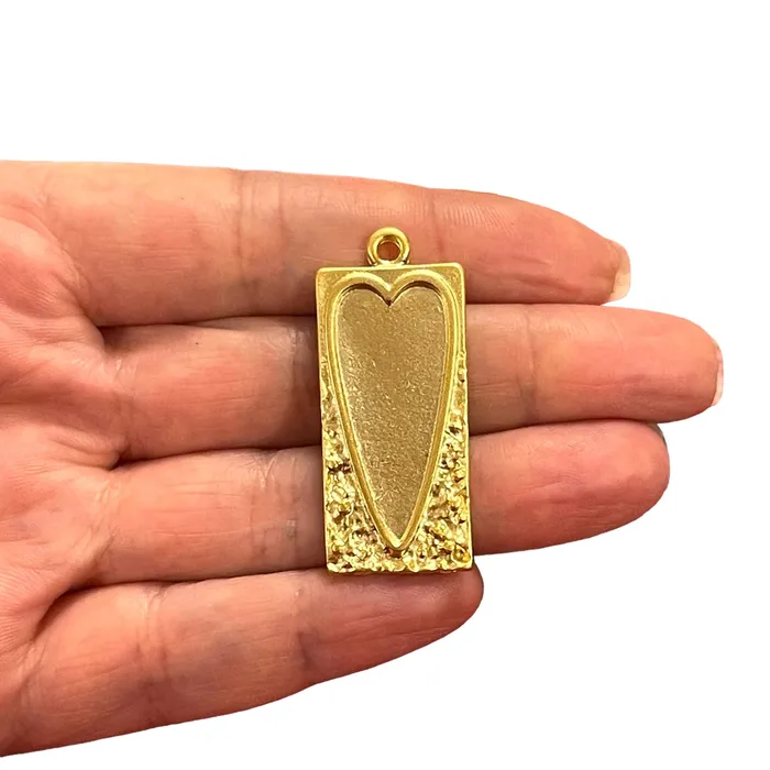 Charm Necklaces Peppy Beads 24Kt Matte Gold Plated Heart Charm Gold Heart Charm