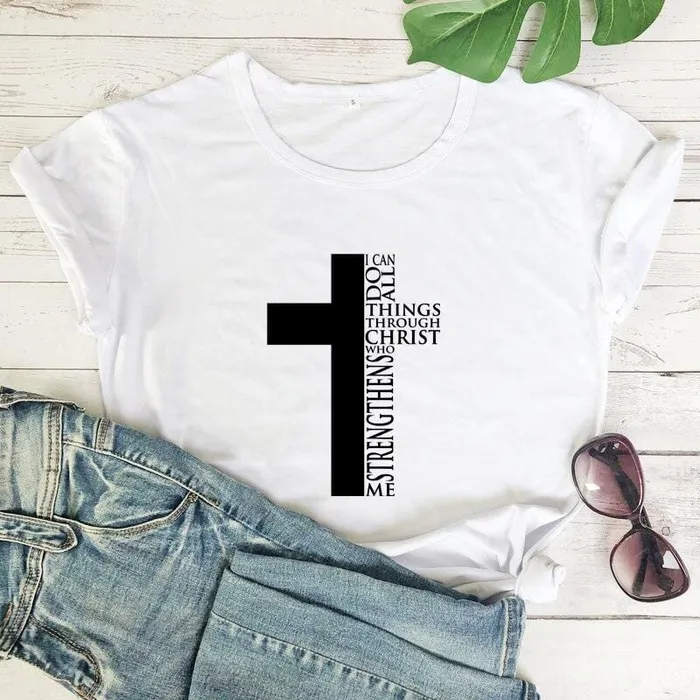 Christian TShirt br I Can Do All Things Through Christ Lords Guidance Earrings