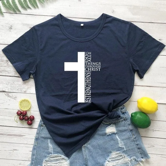 Christian TShirt br I Can Do All Things Through Christ Lords Guidance Earrings