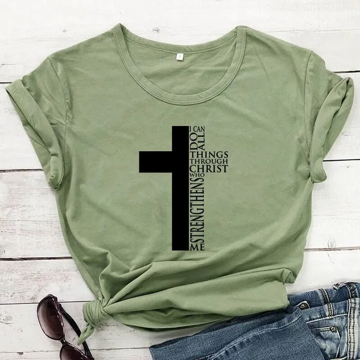 Christian TShirt br I Can Do All Things Through Christ Lords Guidance Earrings