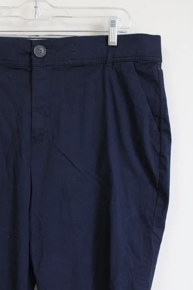 Christopher Banks Christopher Banks Signature Comfort Dark Navy Blue Khaki Capris 16 Rings