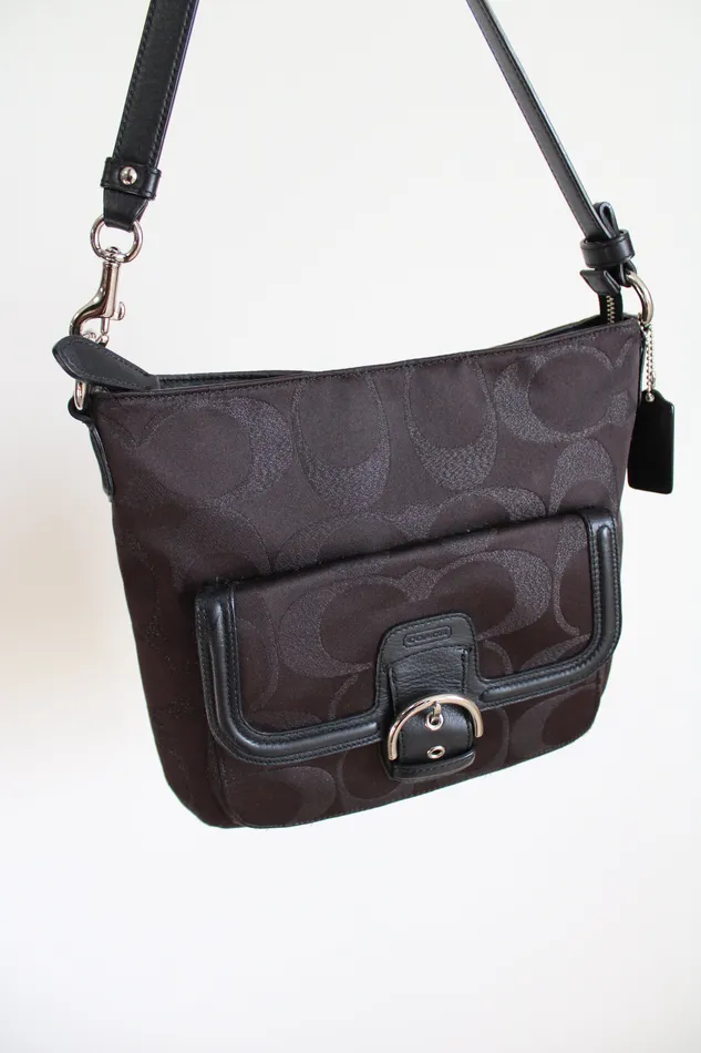 Coach Earrings Coach Brown Shimmer Monogram Crossbody Purse