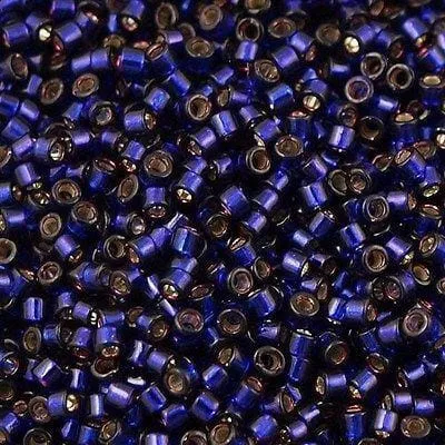 DB0609 Silver Lined Dyed Dark Purple Miyuki Delica 110 Peppy Beads Rings