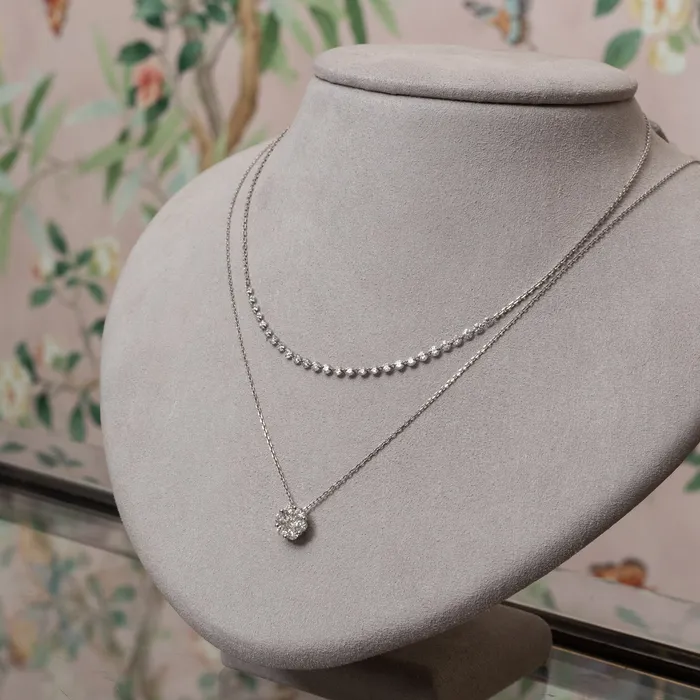 Diamond Circle Cluster Slide Necklace RACHEL LYNN CHICAGO Necklaces