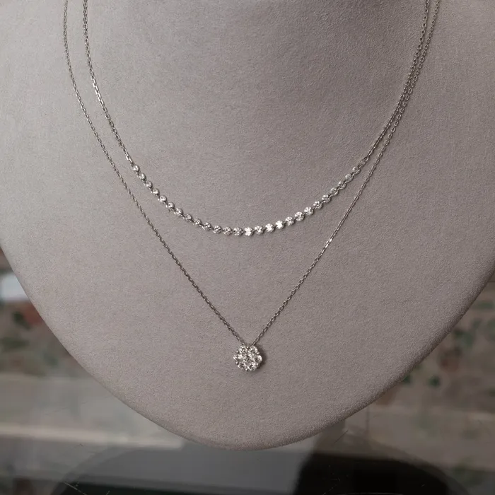 Diamond Circle Cluster Slide Necklace RACHEL LYNN CHICAGO Necklaces