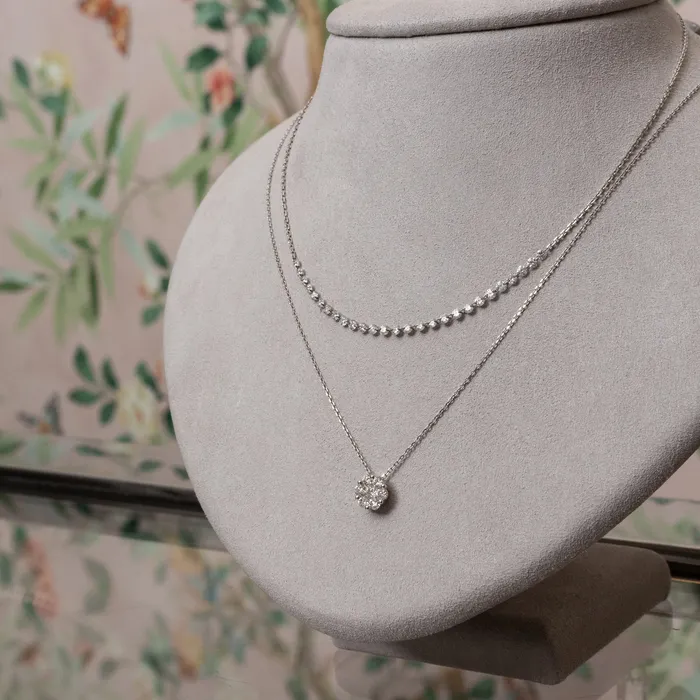 Diamond Circle Cluster Slide Necklace RACHEL LYNN CHICAGO Necklaces