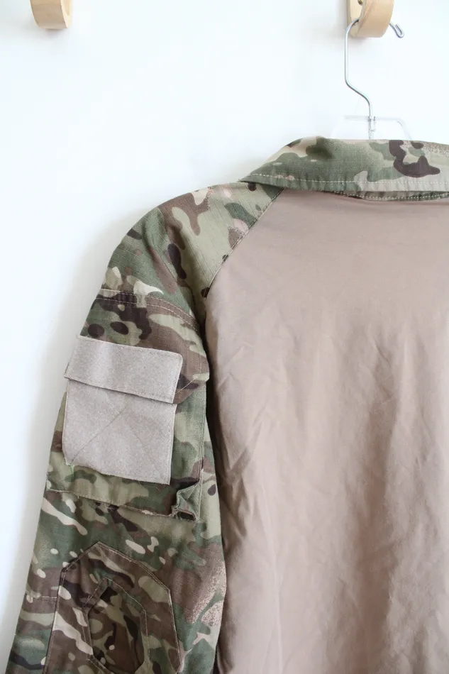 Earrings Antarctica Antarctica Brown Camo Quarter Zip Shirt L