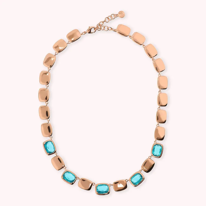 Earrings Bronzallure Collana Choker con Pepite Lucide e Prisma Gem a Baguette