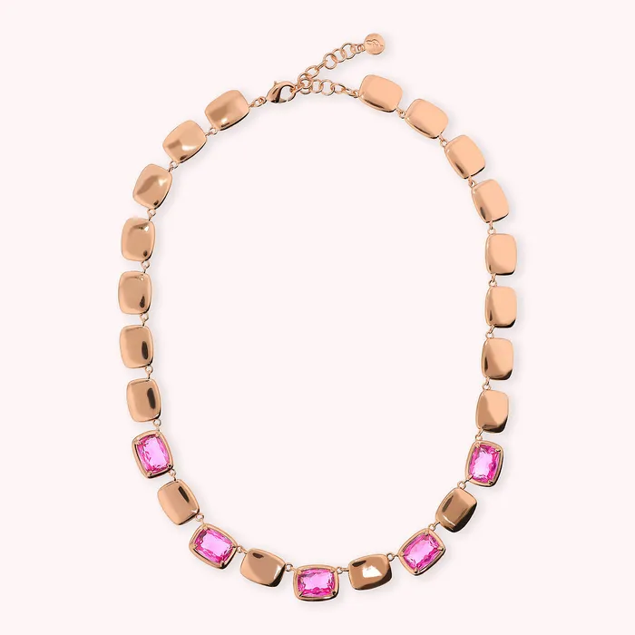 Earrings Bronzallure Collana Choker con Pepite Lucide e Prisma Gem a Baguette