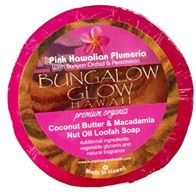 Earrings Bungalow Glow Pink Hawaiian Plumeria Loofah Soap BUBBLESHACK