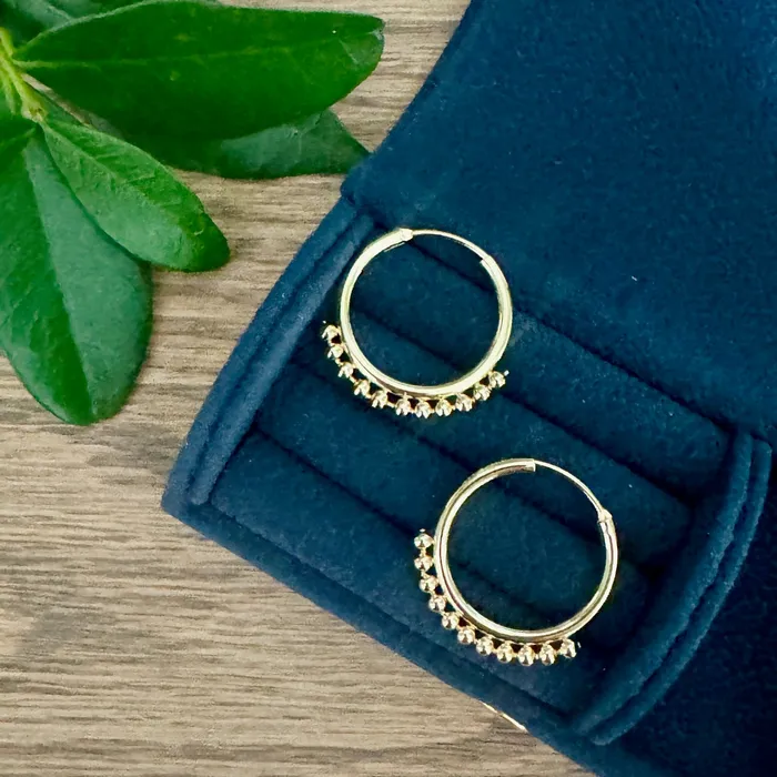Earrings iszi ONLINE Hoop Earrings with gold bead detail