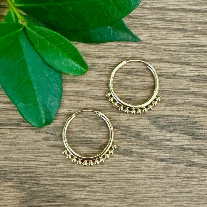 Earrings iszi ONLINE Hoop Earrings with gold bead detail
