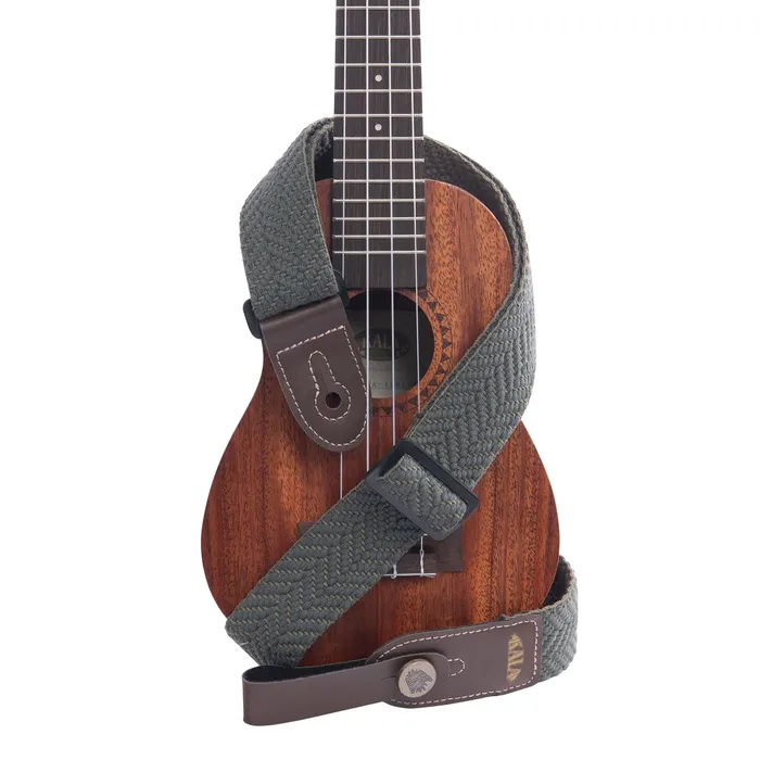 Earrings KALABRAND Kala Handmade Ukulele Strap Olive Herringbone