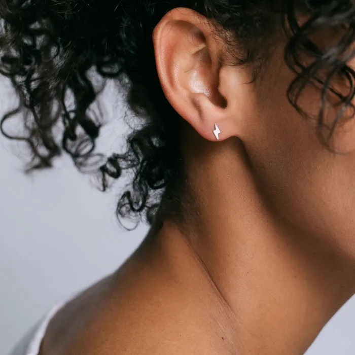 Earrings Kris Nations Single Lightning Bolt Stud Earring
