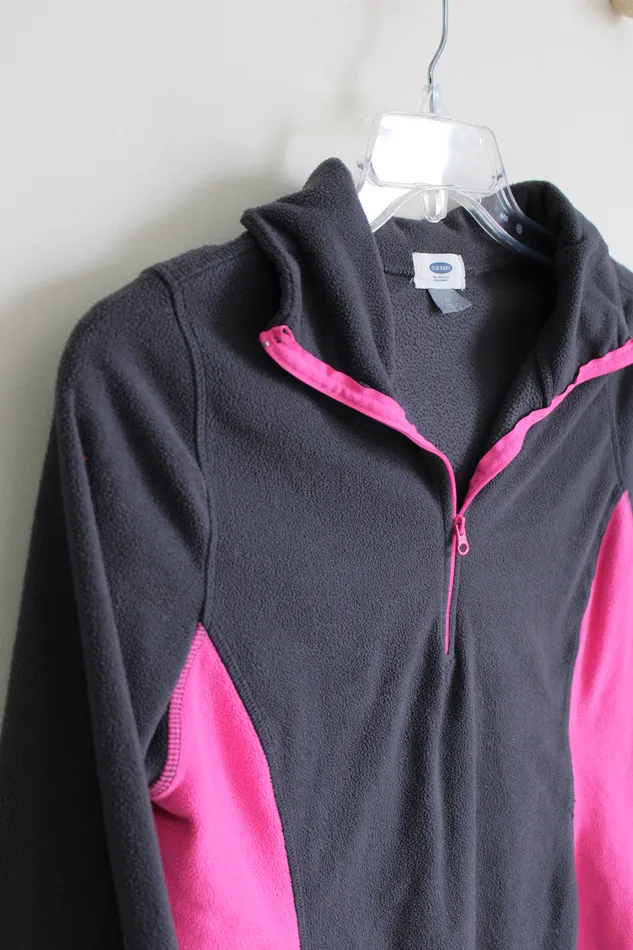 Earrings Old Navy Old Navy Gray Pink Fleece Quarter Zip Pullover M