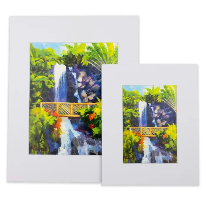 Earrings PCCBUYDIRECT Sunlit Waterfall Matted Print by Antoinette Powell 11 x 14