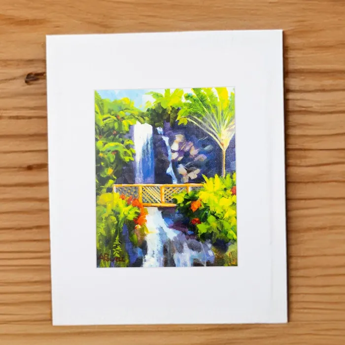 Earrings PCCBUYDIRECT Sunlit Waterfall Matted Print by Antoinette Powell 11 x 14