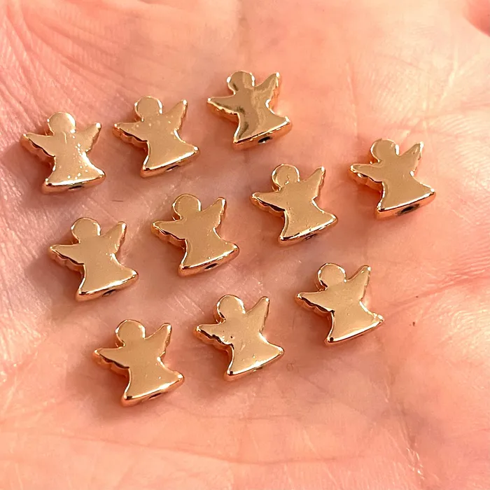 Earrings Peppy Beads Rose Gold Plated Angel Spacer Charms 10 pcs in a pack