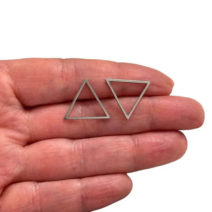 Earrings Peppy Beads Stainless Steel 18mm Triangle Connector Charms