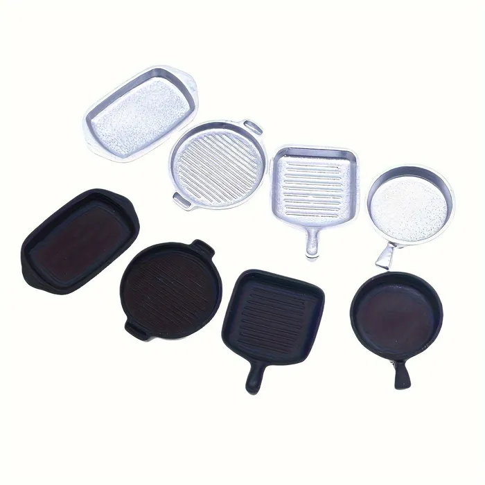 Earrings Portraits and Miniatures by NC 4 Pieces Set of Miniature Realistic Frying Pans for Dollhouse Kitchens 1 12 Scale