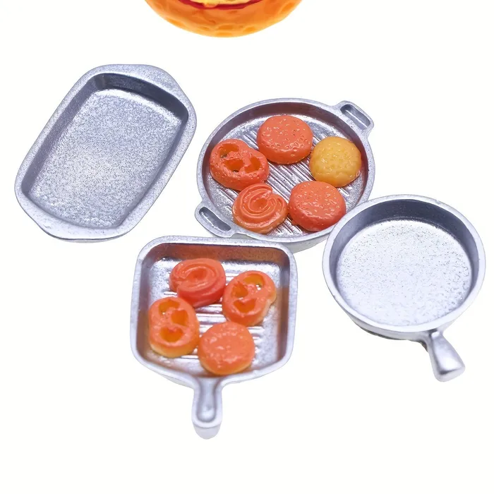 Earrings Portraits and Miniatures by NC 4 Pieces Set of Miniature Realistic Frying Pans for Dollhouse Kitchens 1 12 Scale