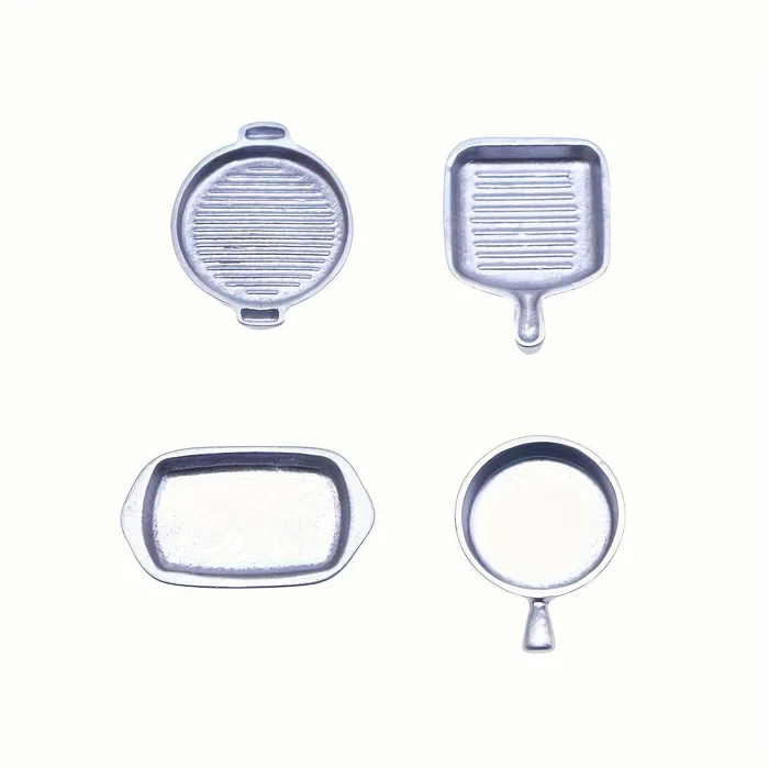 Earrings Portraits and Miniatures by NC 4 Pieces Set of Miniature Realistic Frying Pans for Dollhouse Kitchens 1 12 Scale