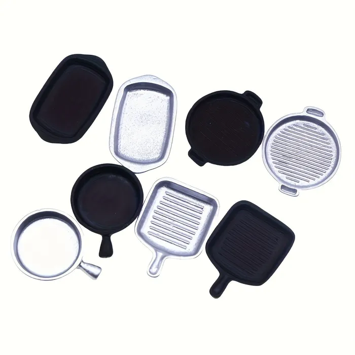 Earrings Portraits and Miniatures by NC 4 Pieces Set of Miniature Realistic Frying Pans for Dollhouse Kitchens 1 12 Scale