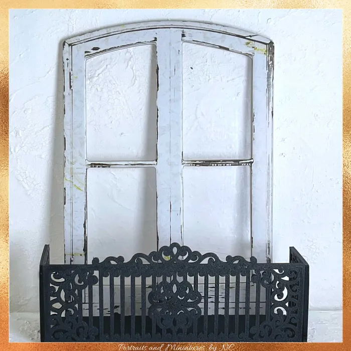 Earrings Portraits by NC Dollhouse Miniature Faux Balcony 112 Scale Wrought Iron Architectural Element Earrings Portraits by NC Dollhouse Miniature Faux Balcony 112 Scale Wrought Iron Architectural Element