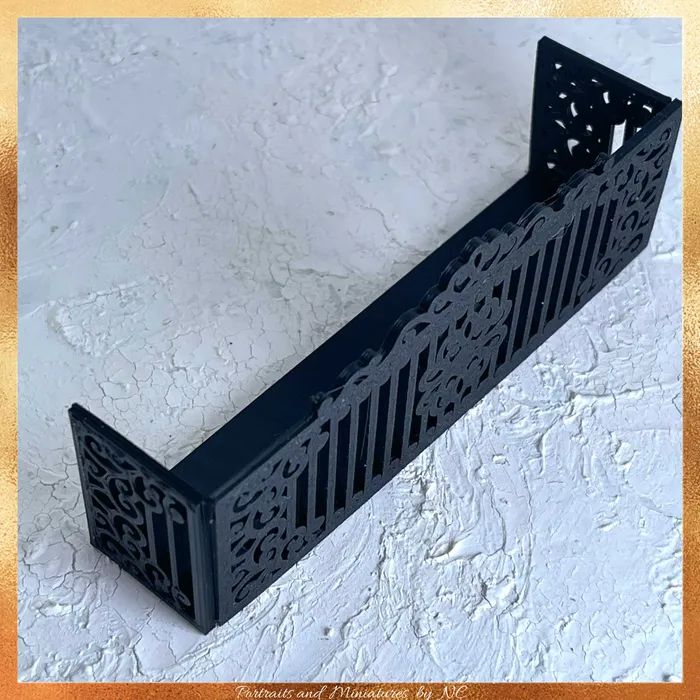 Earrings Portraits by NC Dollhouse Miniature Faux Balcony 112 Scale Wrought Iron Architectural Element Earrings Portraits by NC Dollhouse Miniature Faux Balcony 112 Scale Wrought Iron Architectural Element