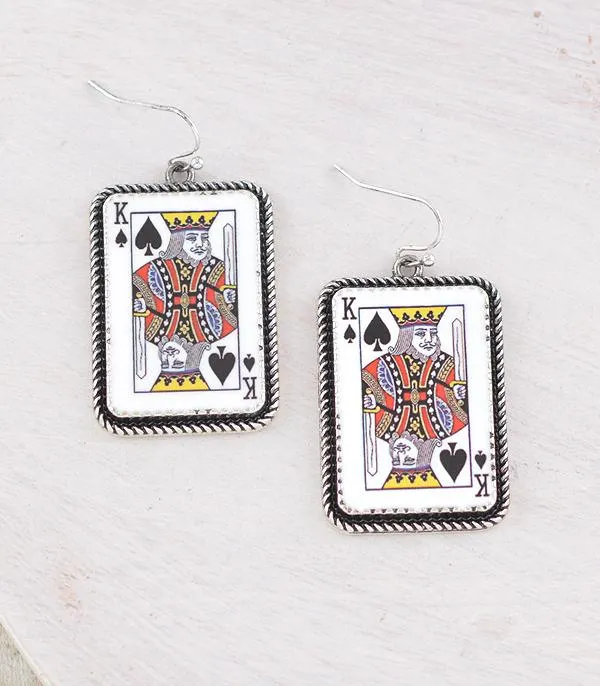 Earrings YKT WESTERN KING OF SPADES DANGLE EARRINGS