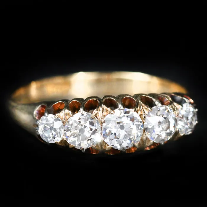 ES Nacht Rings Victorian 125 CTW Old Mine Cut Diamond Ring
