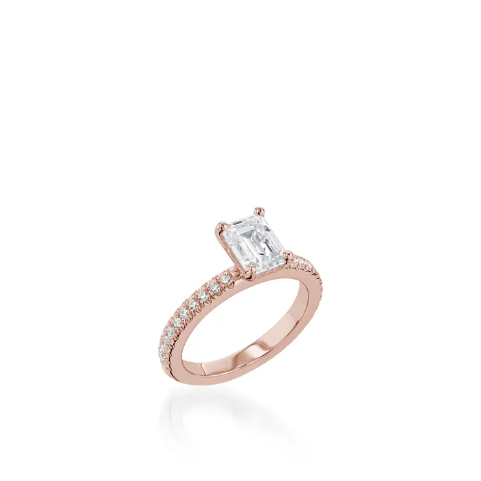 Essence Emerald Cut White Gold Engagement Ring John Atencio Rings